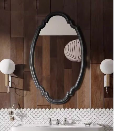 Gương phòng tắm khung gỗ tự nhiên CNC47, kích thước 65*110 cm