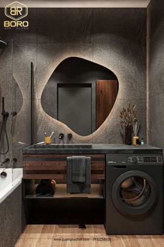 Gương LED sang trọng hiện đại, Gương nhà tắm LED036, KT 70*70cm