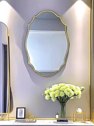 Gương bàn trang điểm cổ điển, gương phòng tắm PU5070, Kích thước 50*70 cm