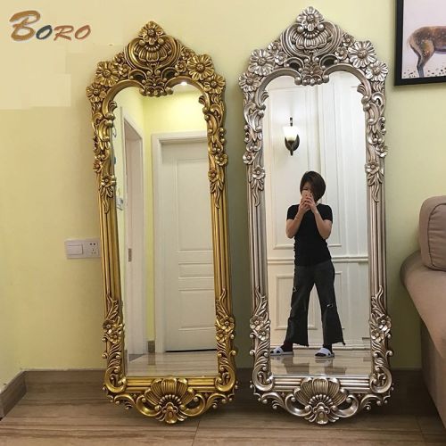Gương soi toàn thân cổ điển PU837, kích thước 60*168cm, màu vàng cổ và bạc cổ