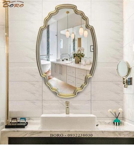 Gương trang trí, gương nhà tắm PU856SB, Kích thước 60*90 cm