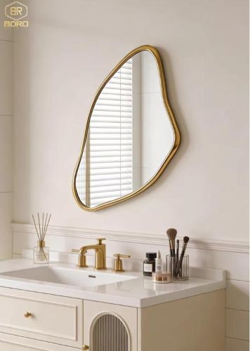 Gương trang điểm kiểu Pháp hình dáng bất thường, gương trang trí phòng khách CNC175, kích thước 70*90cm