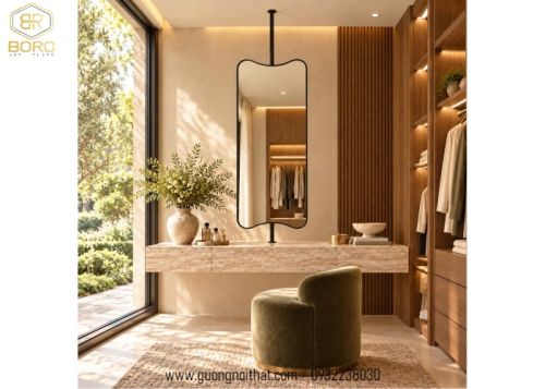 Gương treo trần, gương treo tường khung inox mã INOXBR160, kích thước theo yêu cầu