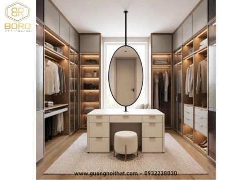 Gương treo trần hình elip khung inox mã INOXBR161, kích thước theo yêu cầu