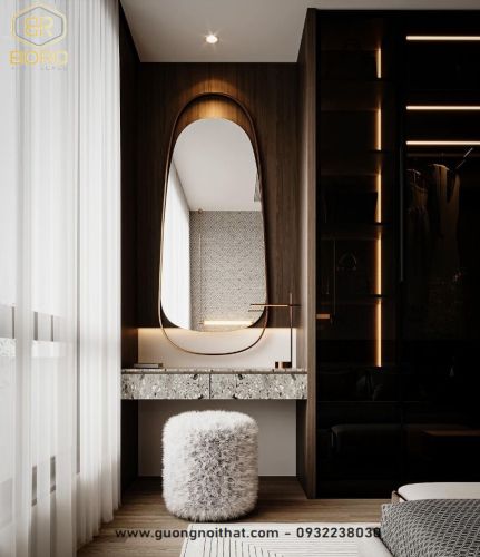 Gương khung inox, Gương trang điểm INOXBR164, kích thước theo yêu cầu