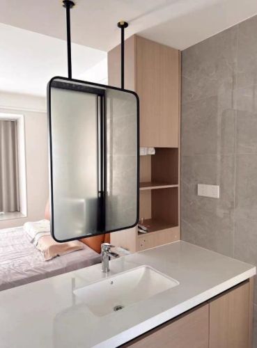 Gương treo tường hình chữ nhật hai thanh INOXBR168 Kích thước theo yêu cầu