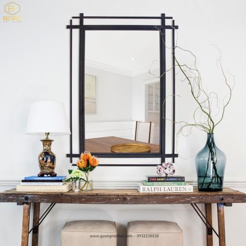 Gương phòng khách, gương trang trí hiện đại cho lối vào, phòng ăn, phòng ngủ INOXBR184, kích thước theo yêu cầu