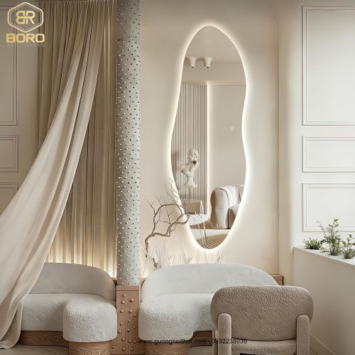 Gương toàn thân đèn led cảm ứng Mã LED019. Kích thước 160*55cm hoặc sản xuất theo yêu cầu