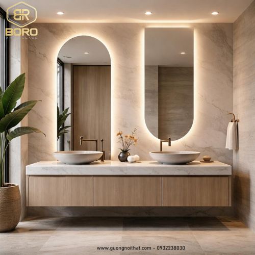 Gương đôi có đèn led LED024 Kích thước theo yêu cầu
