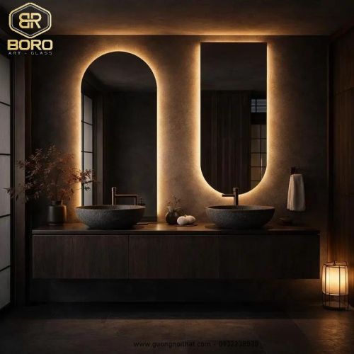 Gương đôi có đèn led LED024 Kích thước theo yêu cầu