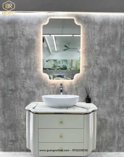 Gương phòng tắm LED, Gương trang điểm, Gương đèn led chống hơi nước LED037, KT 60*90cm