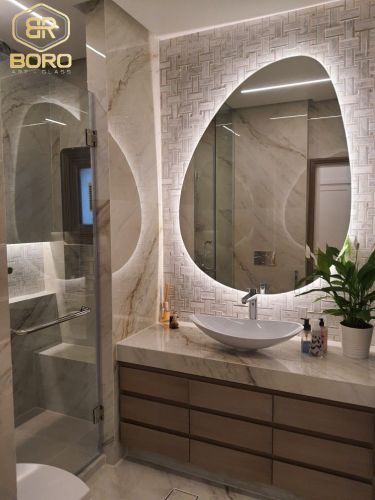 Gương LED sang trọng hiện đại, Gương nhà tắm, Gương hình giọt nước LED041, KT 60*90cm