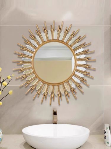 Gương trang trí phong cách Châu Âu PU933A, Kích thước 75*75 cm